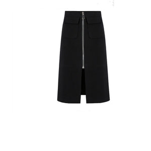 Women's Autumn Zipper Pocket Bandage Cloth Skirt  New Style Large Size Dress Longuette Elegant Female