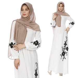 Yi duo Flower New Style Long-sleeved Dress Long Large Size Middle East Arab Embroidery Long Skirts 7536