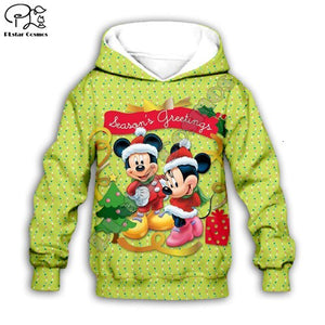 Kids Merry Christmas tree micky 3D print cartoon hoodies Santa Claus costumes kawaii Sweatshirts zipper boy girl tshirts Pant