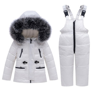 OLEKID -30 Degrees Kids Winter Jacket Fur Collar Down Jackat For Girl 1-5 Years Baby Boy Clothes Children Coat Overalls Snowsuit