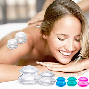Wholesale Double-deck Health Medical Large Facial Cups Silicone Massage Suction Therapy Vacuum Cupping Set