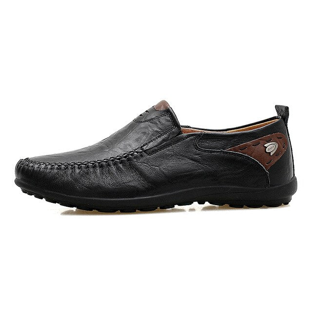 New Loafers For Men Leather Casual Shoes High Quality Slip on Moccasins Sneakers Driving Shoes Breathable Male Footwear 47