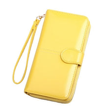 Load image into Gallery viewer, Leather Women&#39;s Wallets New Solid Color Large Capacity Purses For Women Coin Purses Female Retro Long Zipper Wallet Phone Bag