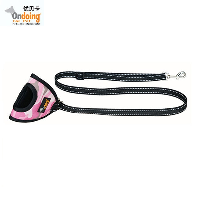 Ondoing 1.5M Camouflage dog leashes set hand Adjustable pet dogs leash with dog rope chain walking  Dog Harness Collar Leash