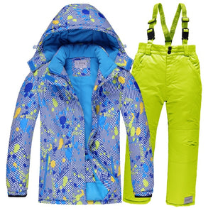 OLEKID Winter Children Ski Suit Windproof Warm Girls Clothing Set Jacket + Overalls Boys Clothes Set 3-16 Years Kids Snow Suits