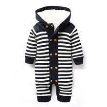 Load image into Gallery viewer, Winter Baby Clothing Plus Velvet Warm Newborn Baby Rompers Brand Hooded Baby Boys Clothes Infant Costume Baby Girls Jumpsuit