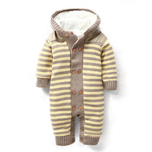 Load image into Gallery viewer, Winter Baby Clothing Plus Velvet Warm Newborn Baby Rompers Brand Hooded Baby Boys Clothes Infant Costume Baby Girls Jumpsuit