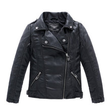 Load image into Gallery viewer, Spring Autumn Children Girls Leather Motorcycle Jackets PU Leather Jackets for Girls And Boys 2-12 Years Kids Outerwear &amp; Coats