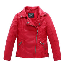 Load image into Gallery viewer, Spring Autumn Children Girls Leather Motorcycle Jackets PU Leather Jackets for Girls And Boys 2-12 Years Kids Outerwear &amp; Coats