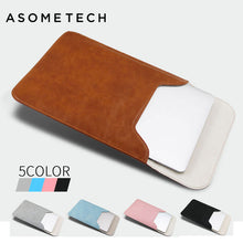 Load image into Gallery viewer, New PU Leather Laptop sleeve pouch bag 11.6 13.3 15.4 inch anti stratches cases for Macbook air pro 13.3 xiaomi Lenovo samsung