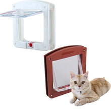 Load image into Gallery viewer, White Frame 4 Way Locking Lockable Magnetic Pet Cat Small Dog Flap Glass Door