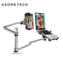 Load image into Gallery viewer, Universal Rotation Aluminum Alloy Notebook Laptop Stand Holder For 10-15 inch Laptop+9-10inch Tablet Mount Holder Stands Lapdesk