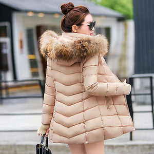 womens winter jackets and coats 2019 Parkas for women 4 Colors Wadded Jackets warm Outwear With a Hood Large Faux Fur Collar