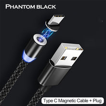Load image into Gallery viewer, Magnetic LED Fast Charging USB Cable For iphone 6 6s 7 8 XS X Charger Cord For Samsung s9/10 Type C Micro USB Phone charge cable